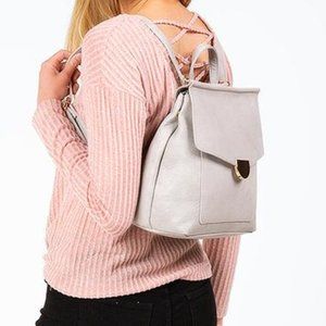 Francesca's Perry Suede Front Flap Backpack